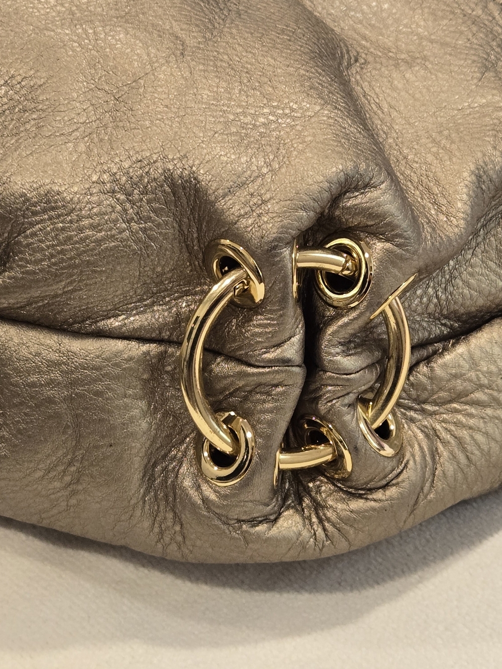 Michael Kors Latyon Large Gold Metallic Hobo Bag - Picture 8 of 16